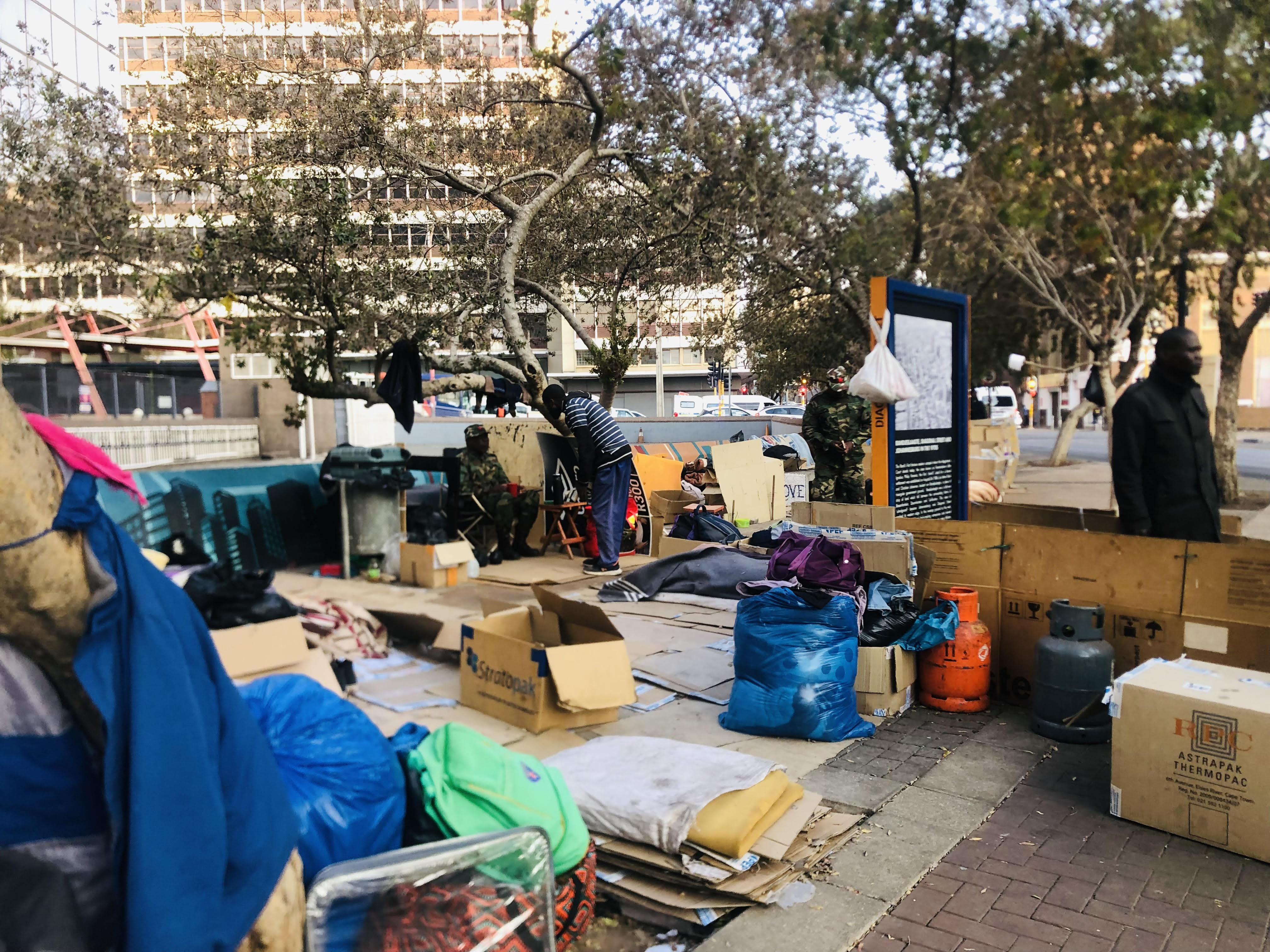 Fired security guards have been sleeping outside health department in